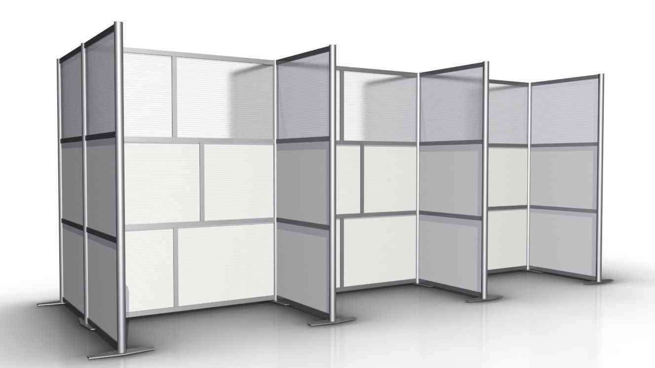 Glass and wooden partition