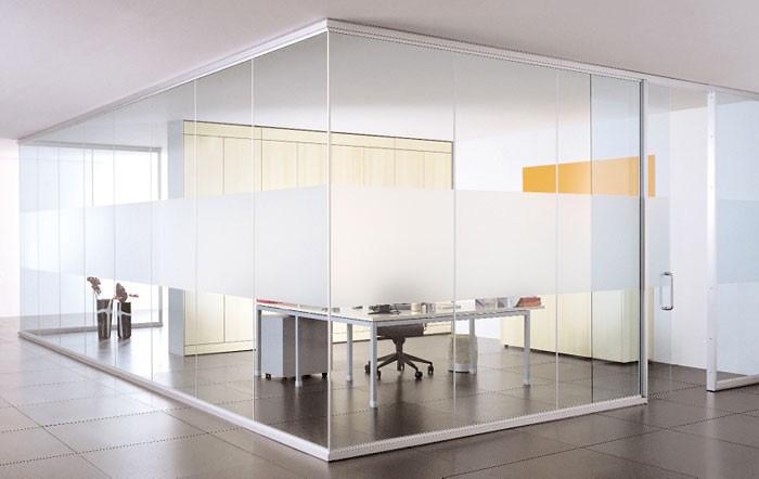 Modular office and home design using glass and wooden partitions